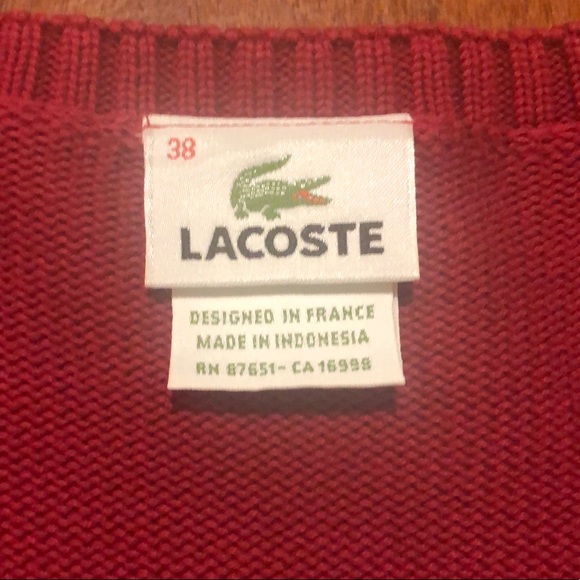 Lacoste V Neck Sweater Size 38 US 6 - Picture 7 of 9